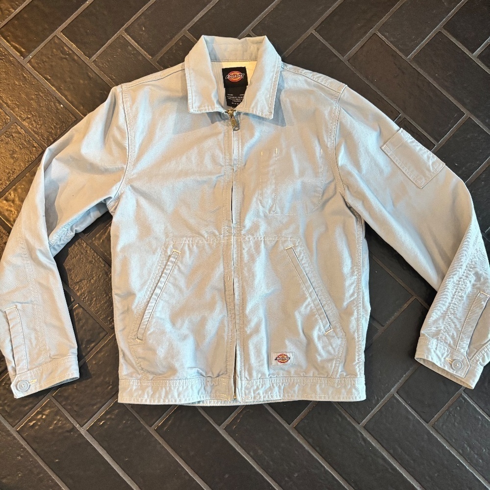 Dickies Women’s Eisenhower Jacket Light Blue Workwear Zip Front X small